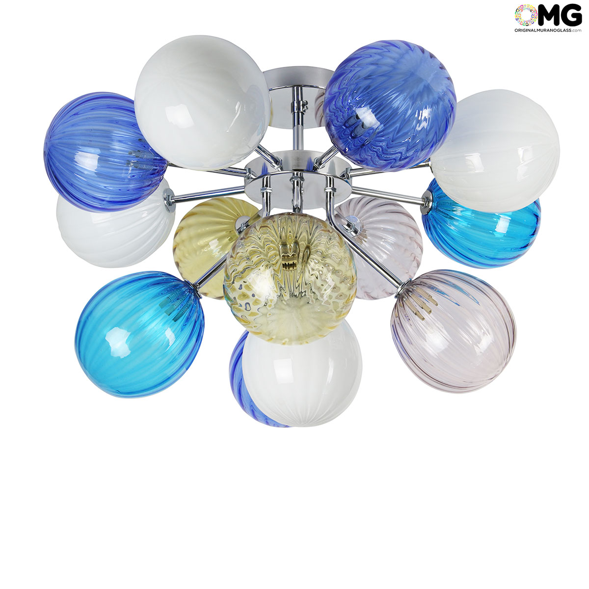 gavnlig løbetur salut Celing lamp - Atmosphera - White Multicolors - Original Murano Glass OMG