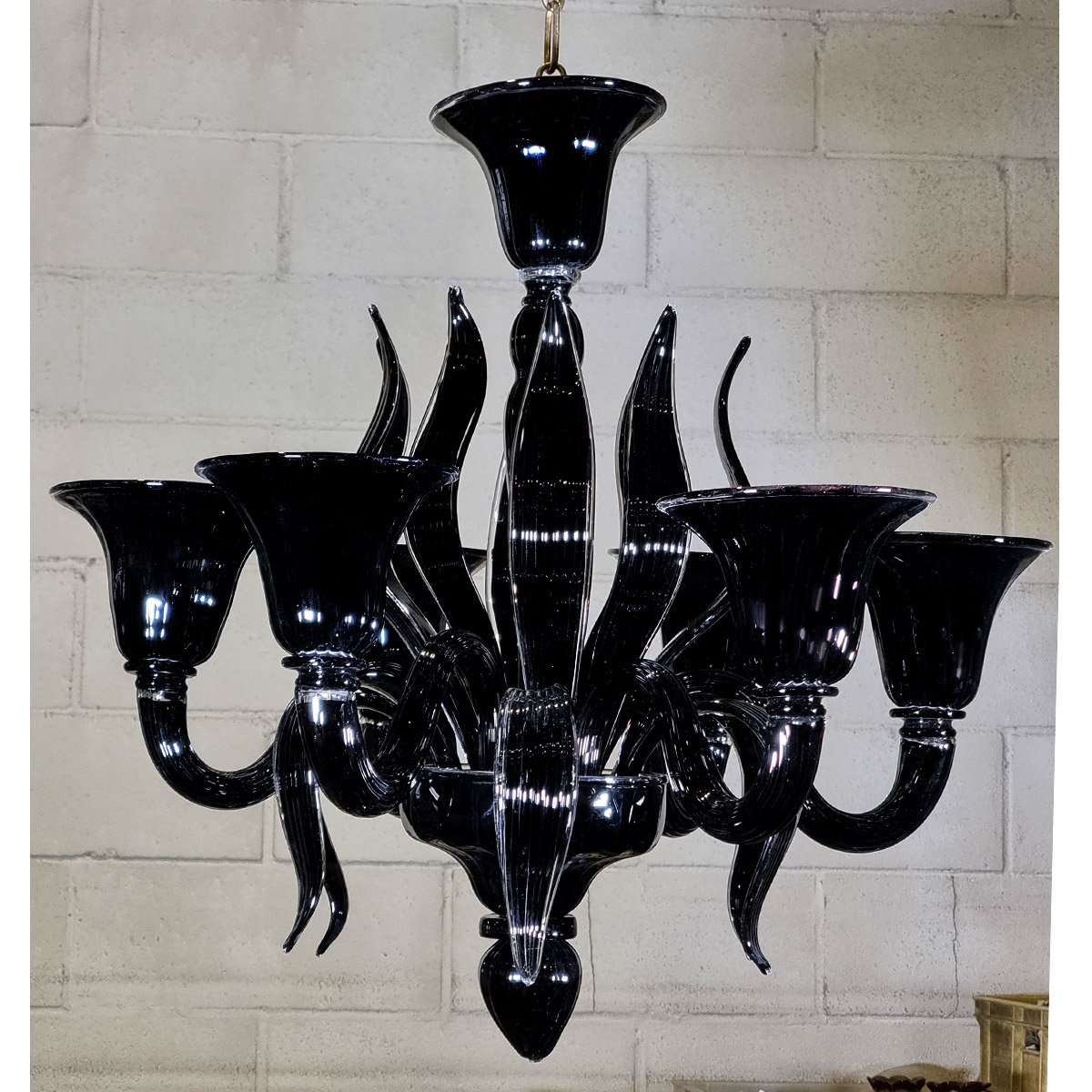 Black murano glass chandelier outlet