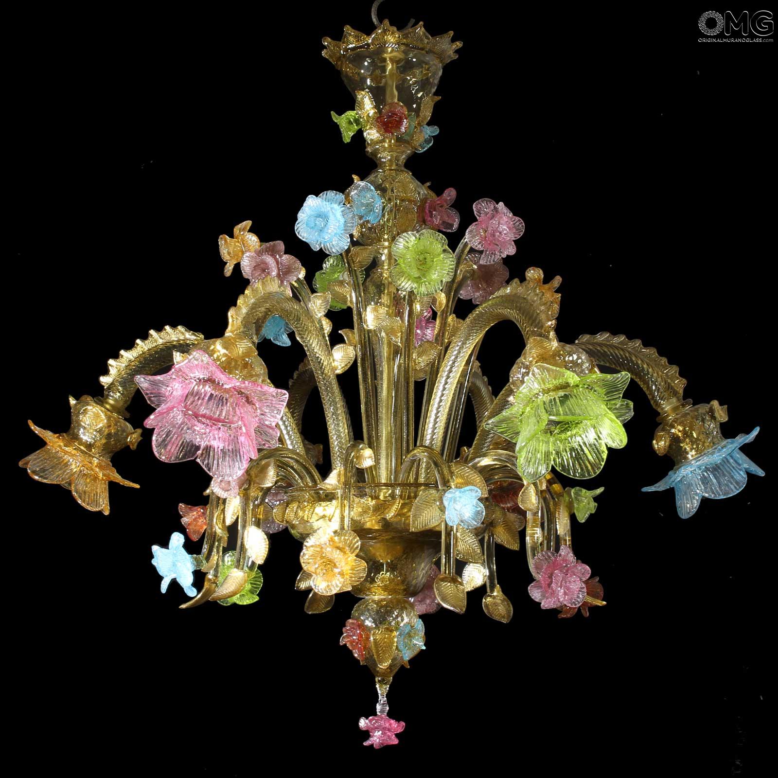 福袋 Venetian Chandelier Rosetto Ambra - Original Murano Glass 置物