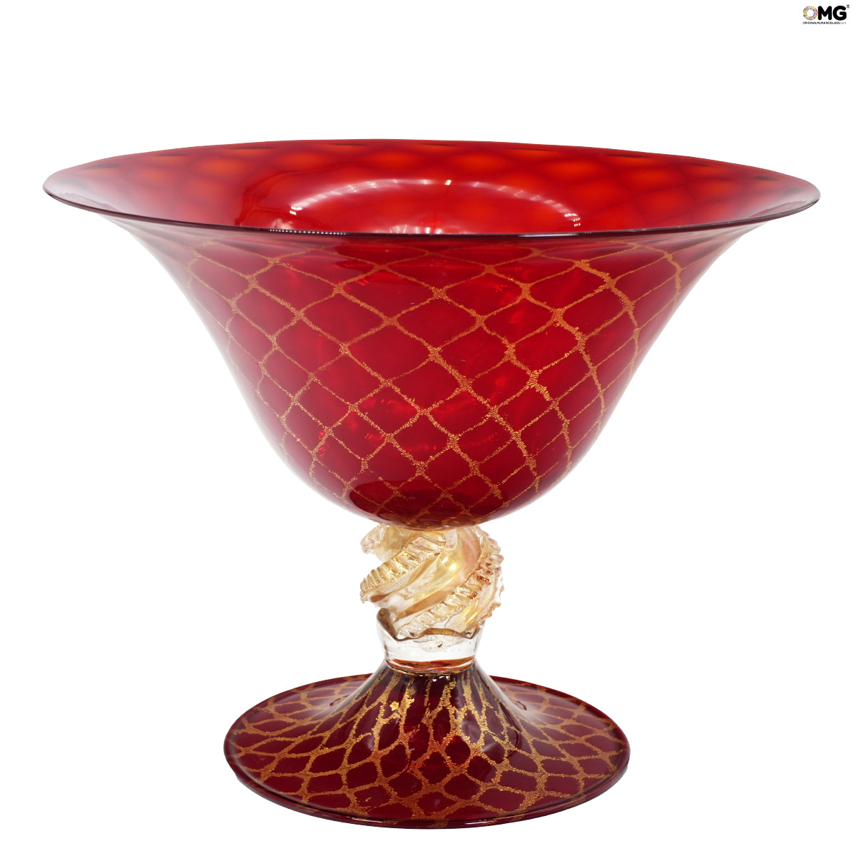vaso da terra H 100 cm in vetro decoro in foglia oro IVY - Beautiful