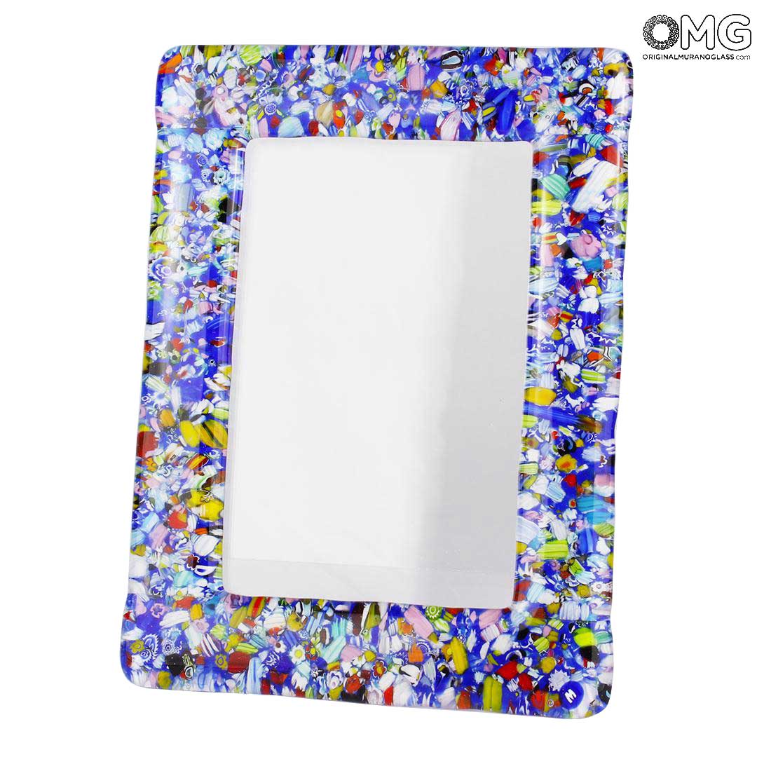 Photo Frame Color Fantasy Blue Gl Original Murano Photo Frame Color Fantasy Blue Gl