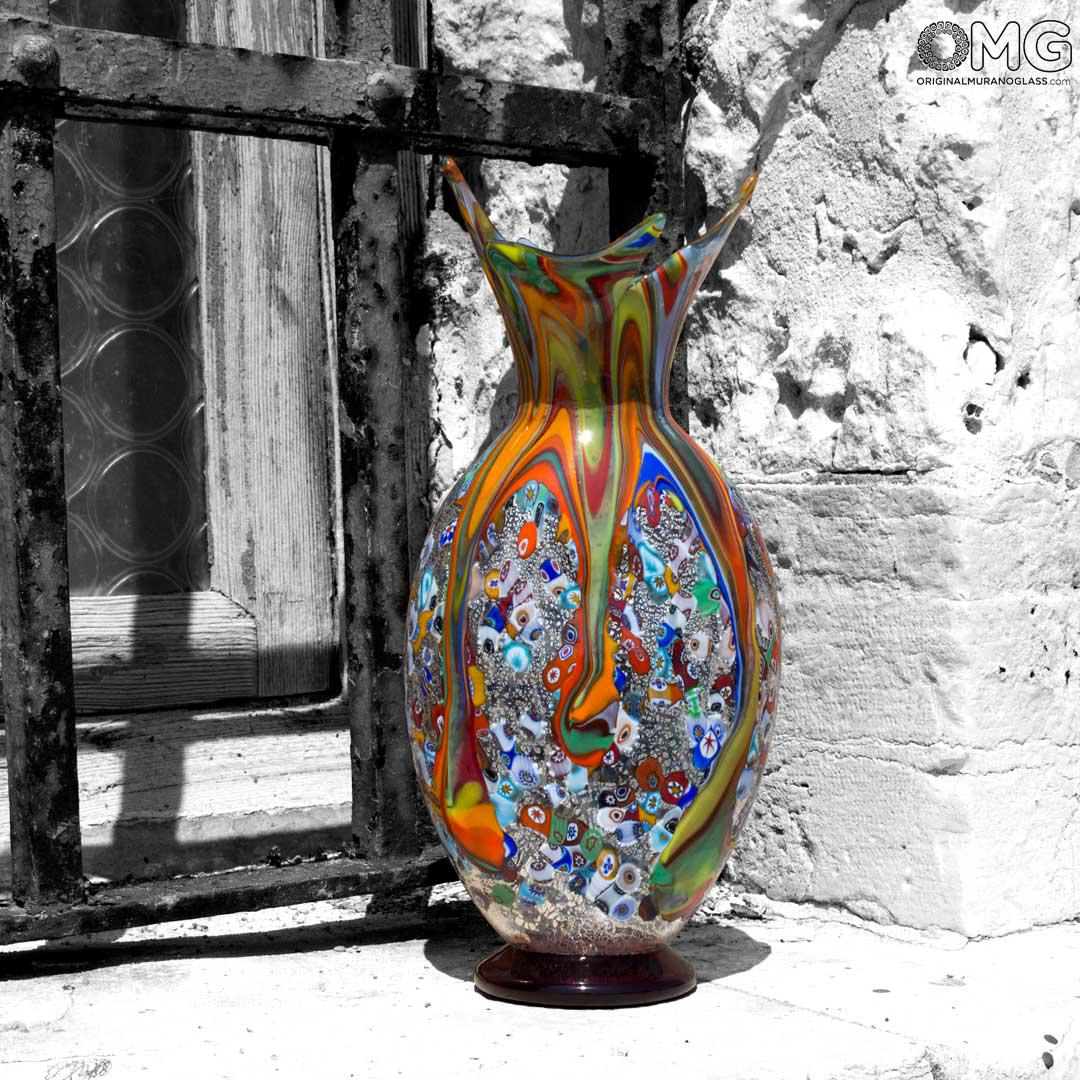 Vases Blown Collection: Symphony - Vase - Murano Glass Millefiori