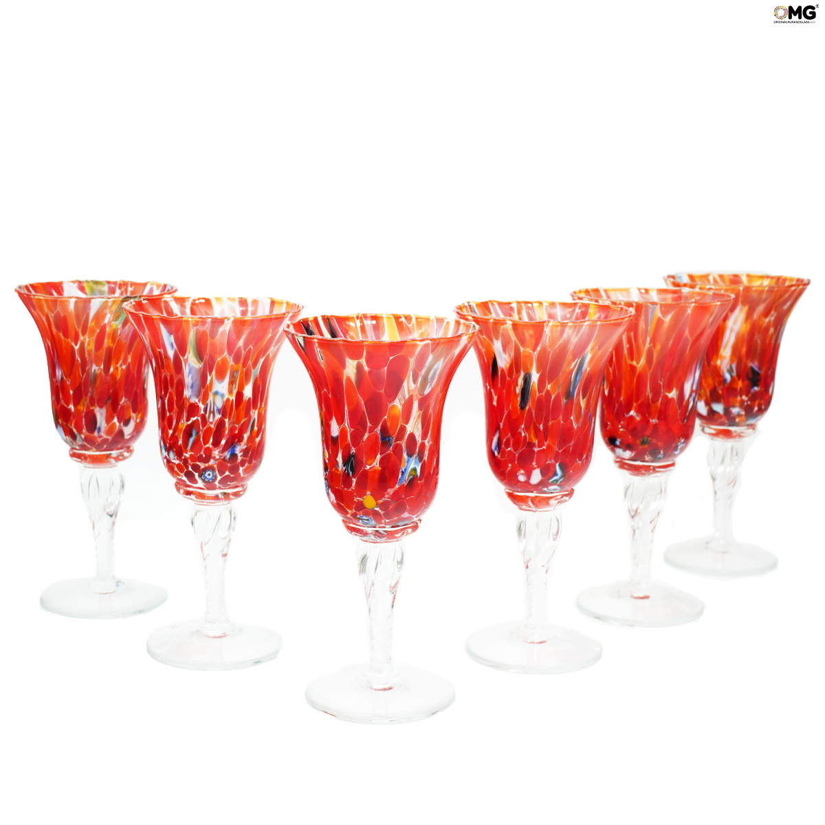 Red sales drinking glasses