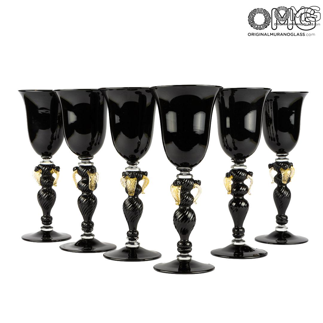 Black glass sales champagne flutes