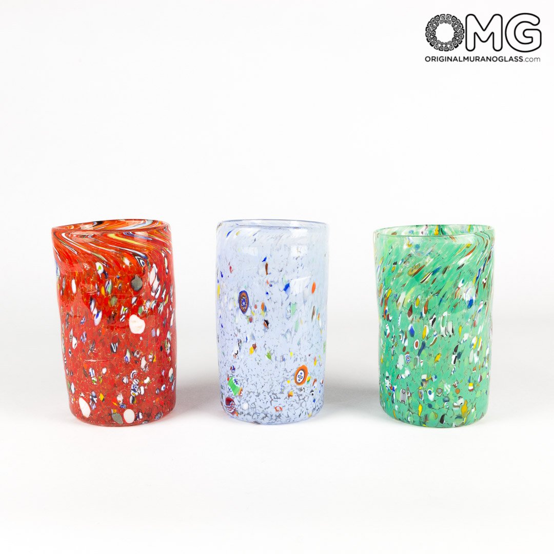 Drinking Glasses Tumblers Murano Sets: Set of 6 Drinking glasses -  Pescheria - Original Murano Glass OMG