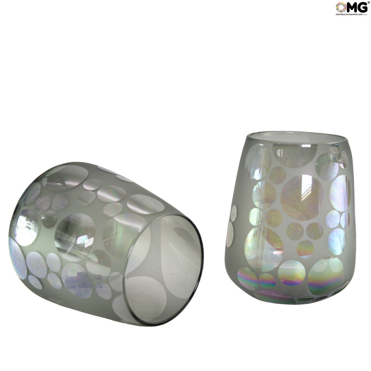 【超特価sale開催】  Set of 2 Drinking glasses - iridescent bubbles - Original ライト・ランタン