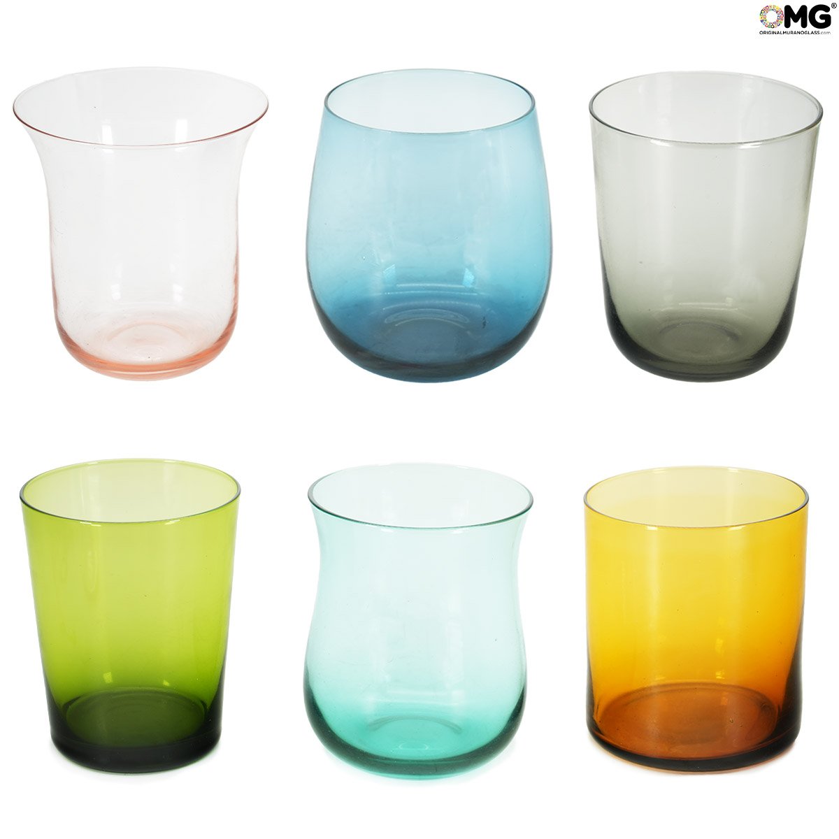 Drinking Glasses Tumblers Murano Sets: Set of 6 Drinking glasses - Summer -  Original Murano Glass OMG