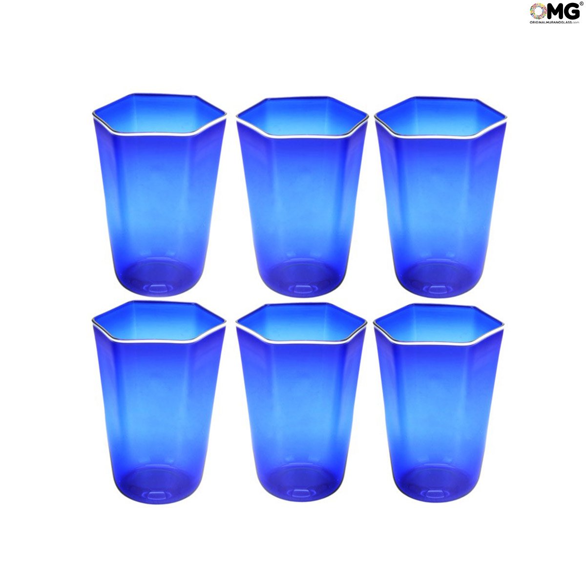 Bicchieri da Tavolo Set di Murano: Set di 6 Bicchieri in vetro di