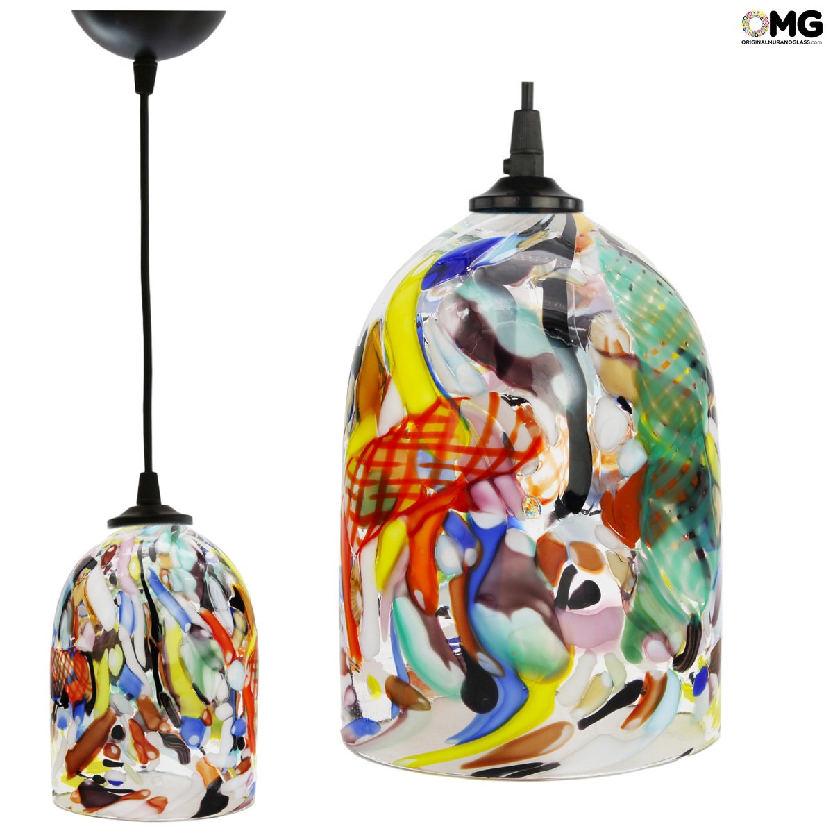 Hanging Lamp Cezanne Millefiori Original Murano Glass
