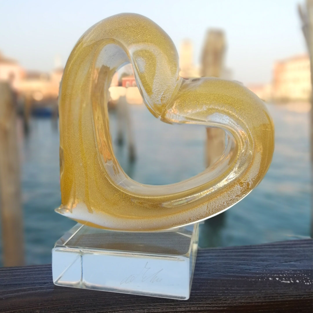 Murano Glass Heart Sculpture