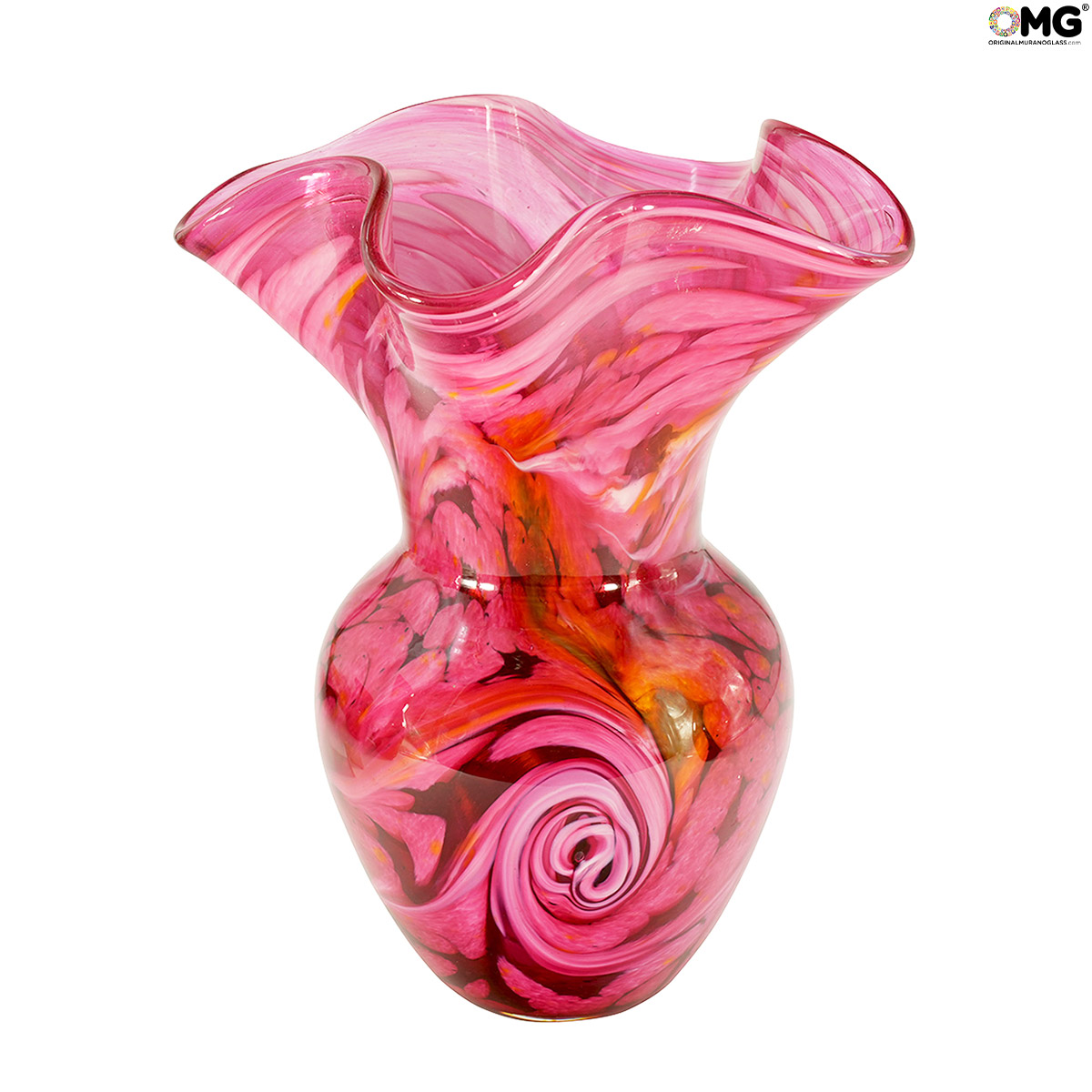 Vases Blown Collection Ionian pink Vase Original Murano Glass