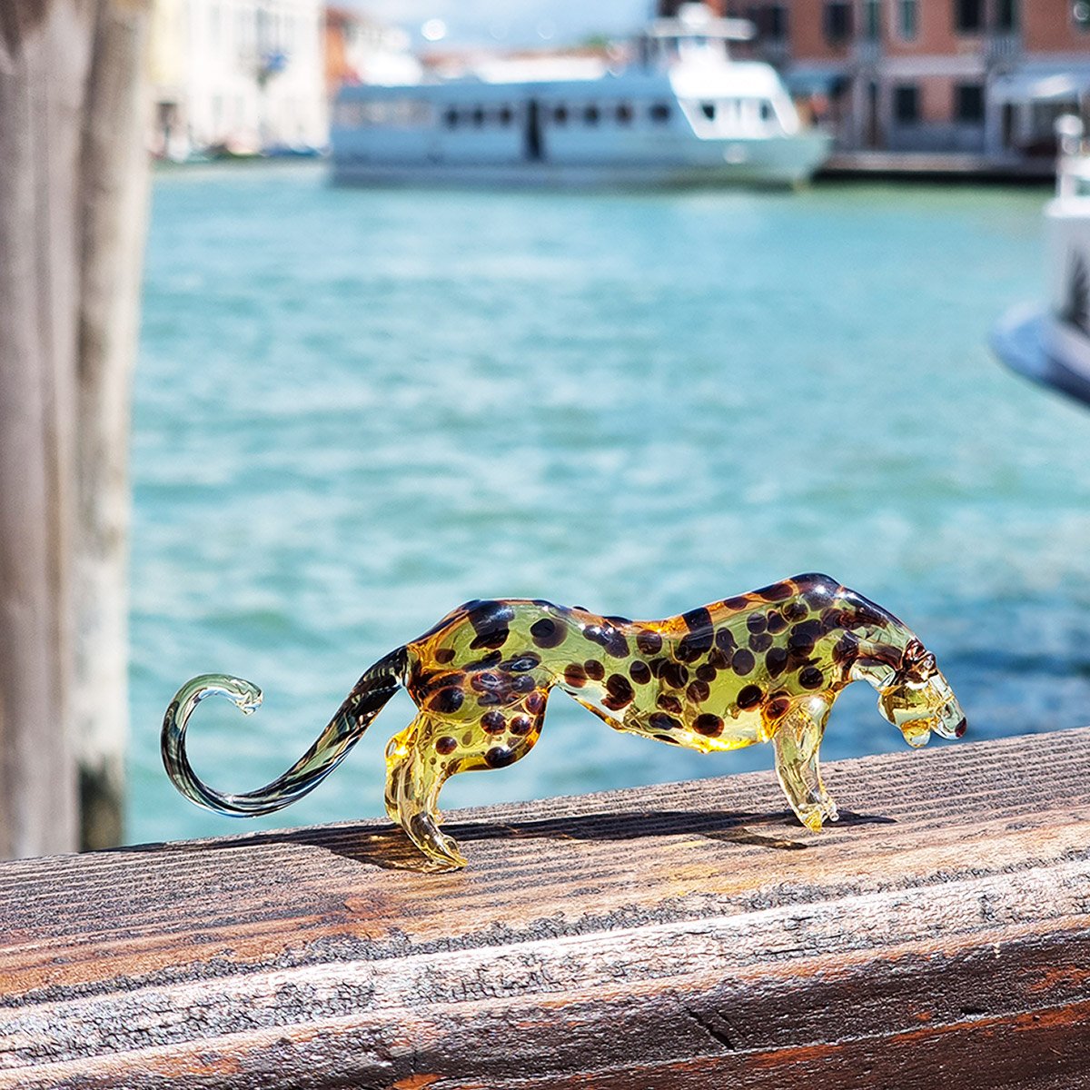 Sculptures & Figurines - Objects of Art glass - Various Collections: Cheetah  figurine - Original Murano Glass OMG