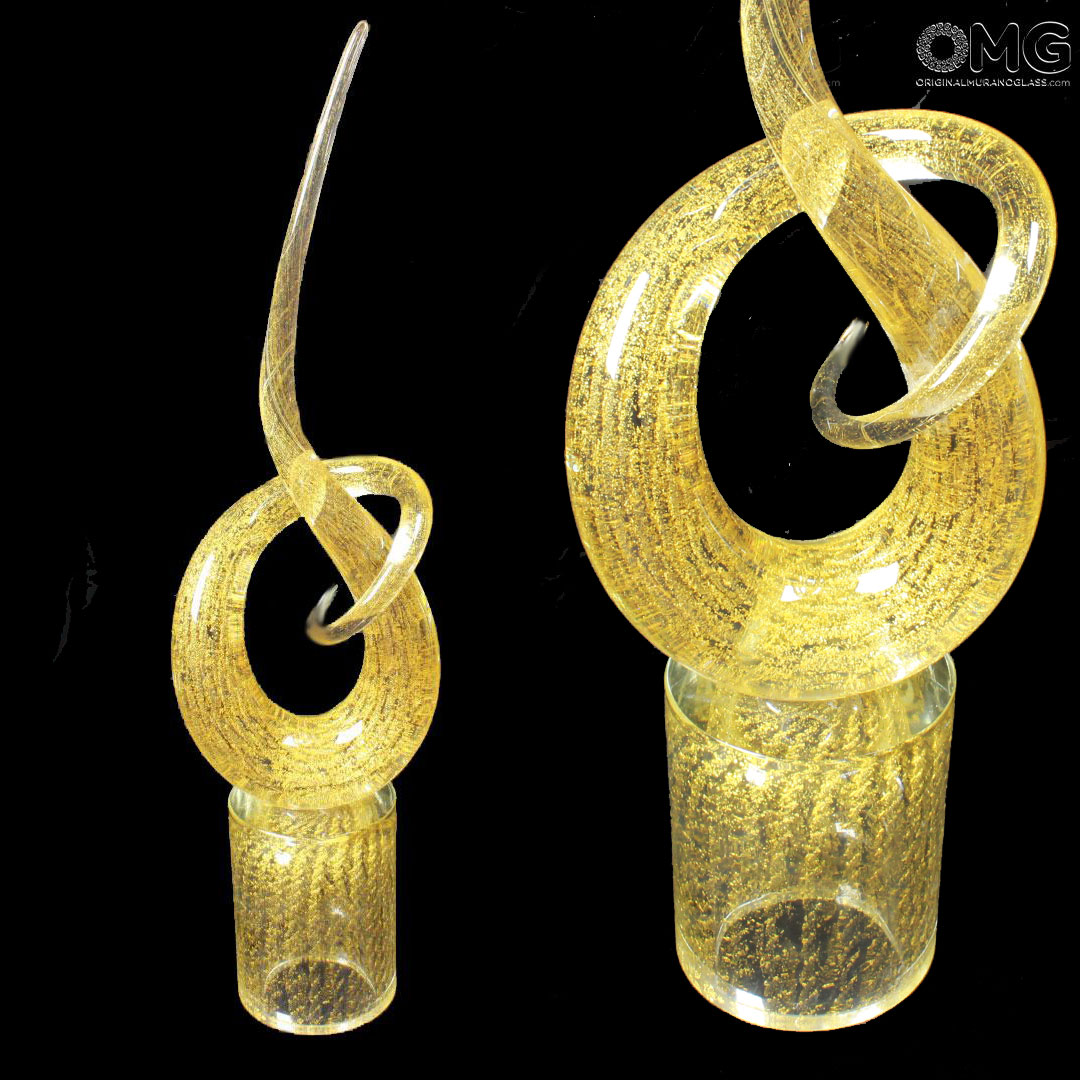 Exclusive Love Knot in Gold 24 carats and Murano glass curly.