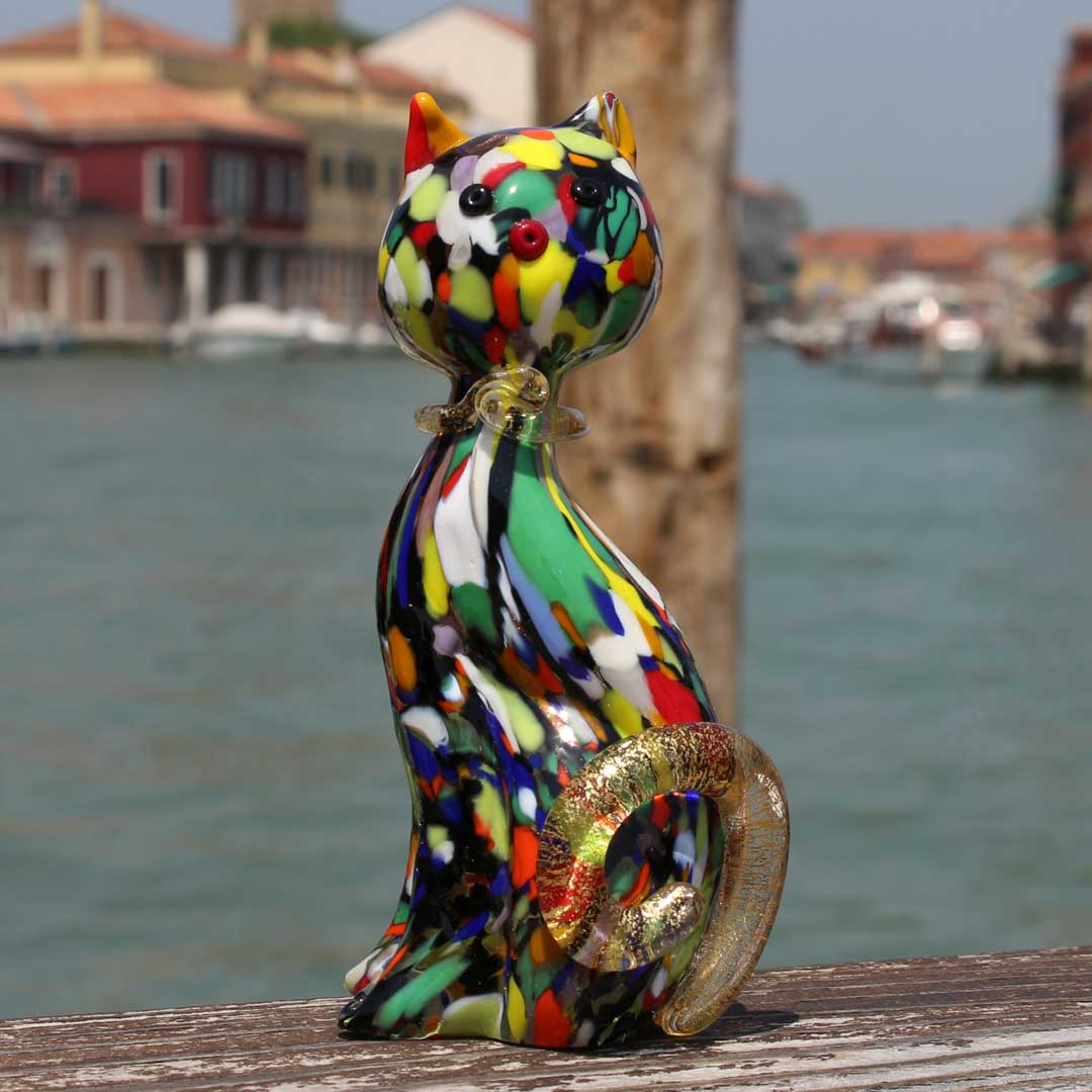 Cat Figurine - Orgianl Murano Glass Handmade