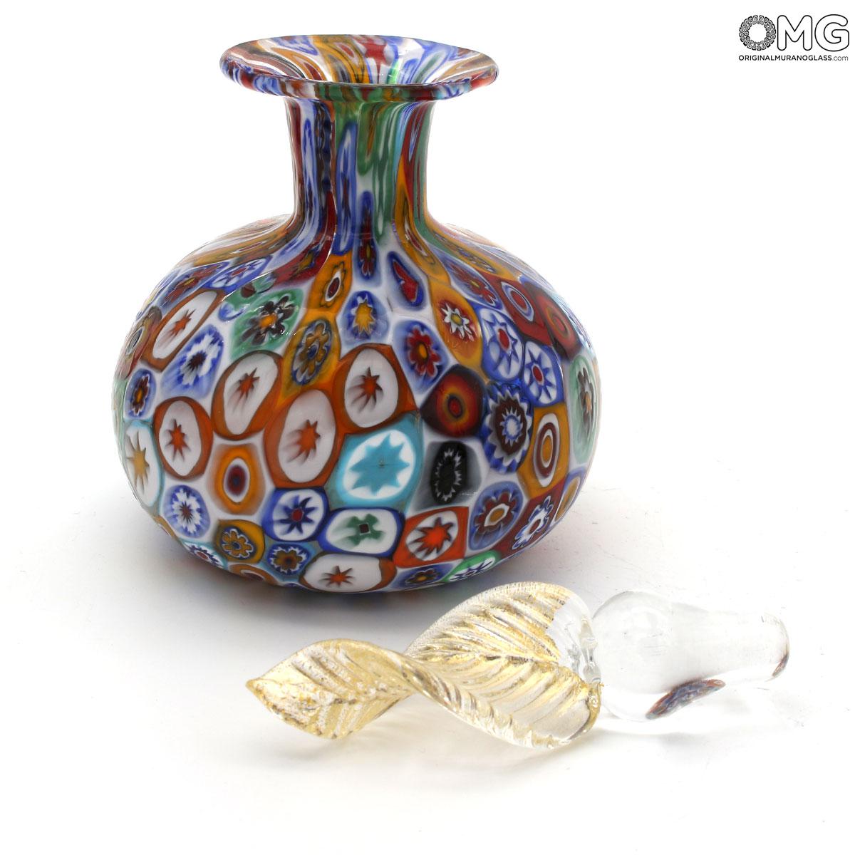 Ossi Murano Glass multi-colored Perfume Bottle with 24 karat gold