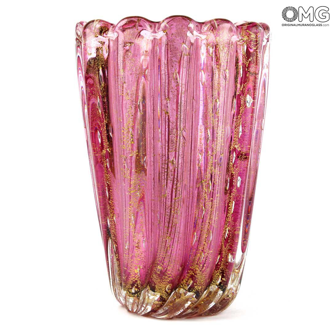 Lotus Vase Purple Original Murano Glass Omg