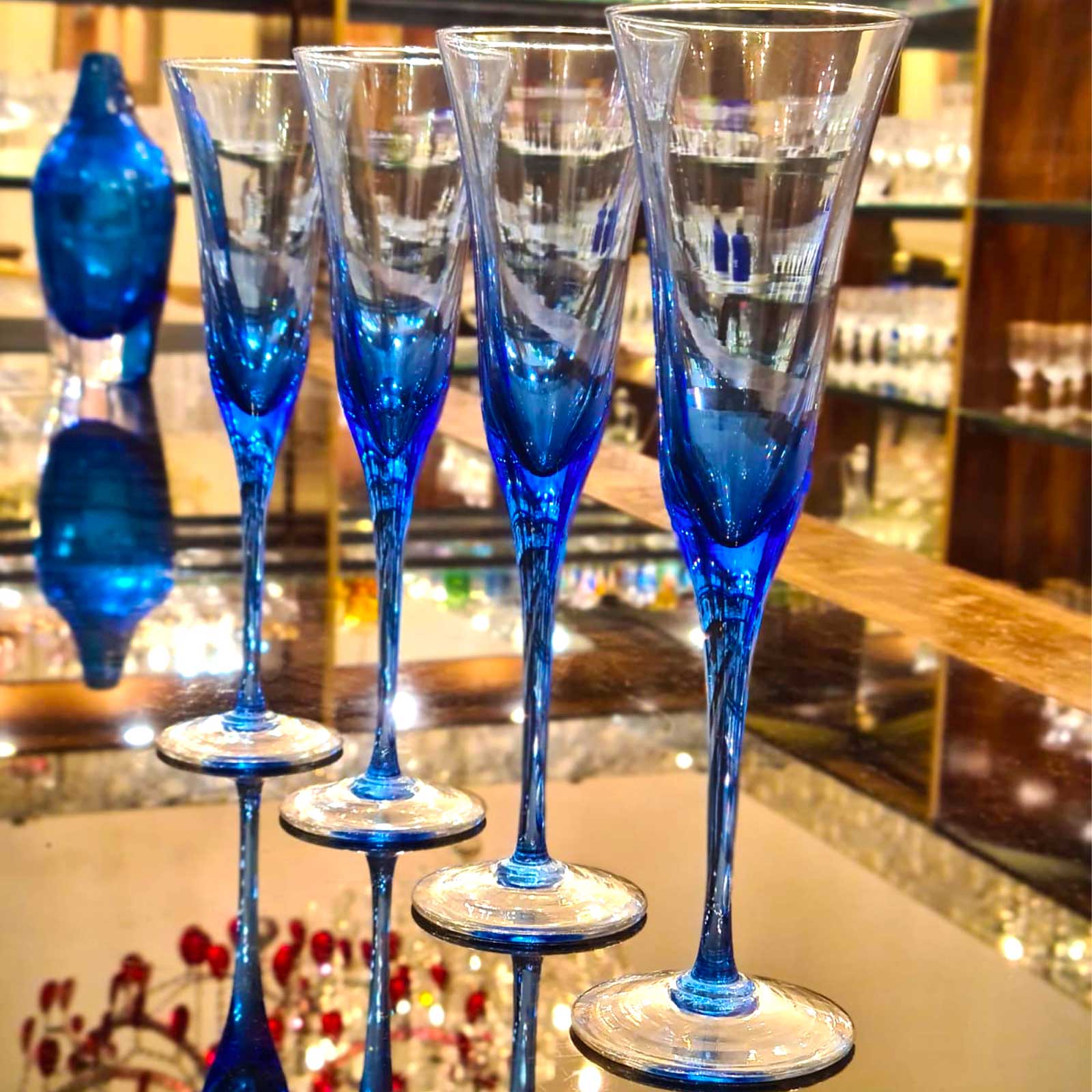 Bicchieri da Vino e Flute Collezione: Bicchieri Blu - Set di 2
