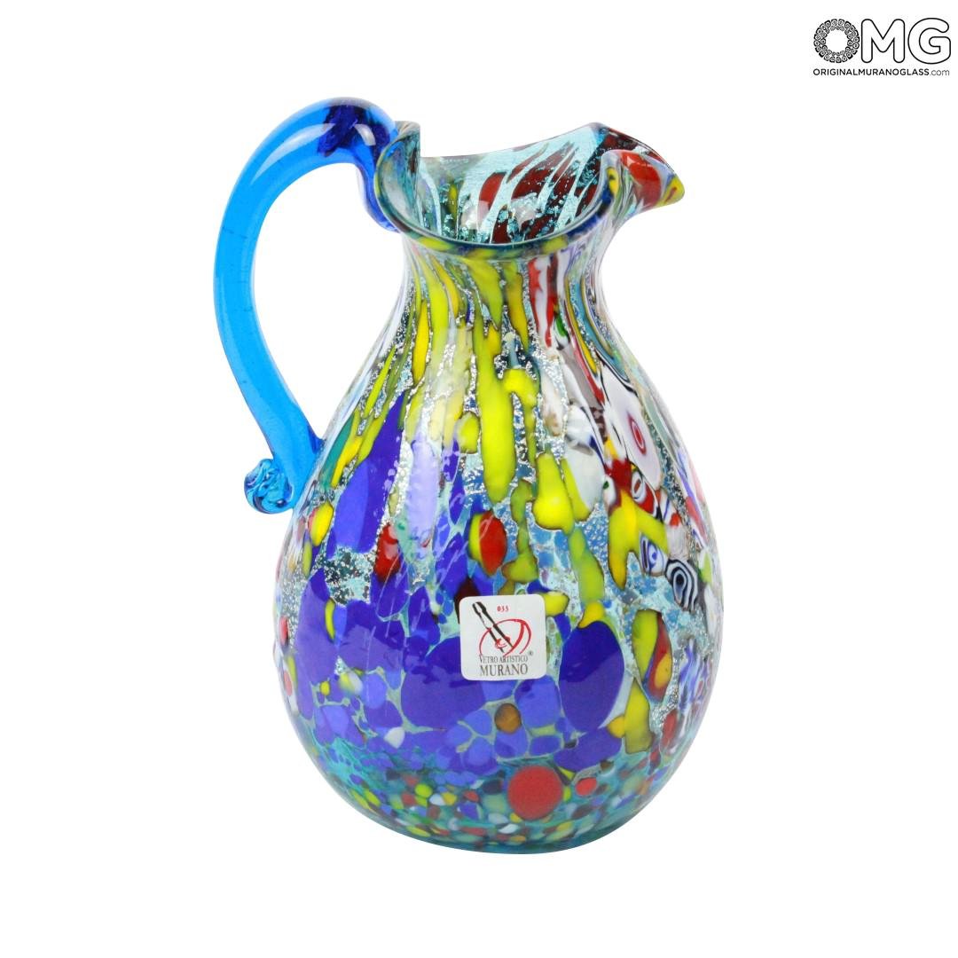 Pitcher Glass Mix Colors Glass Murano