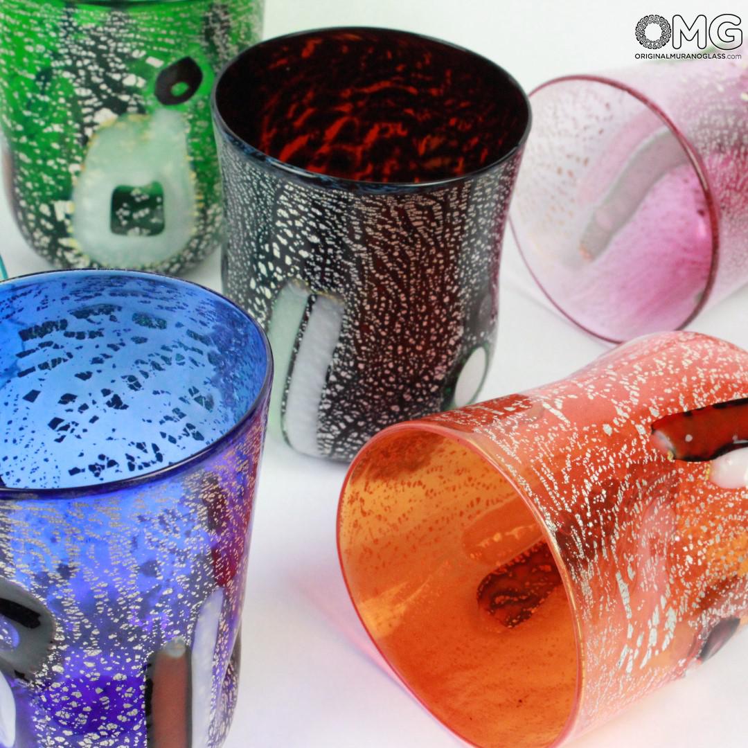 Buy Online Happy Drink various colors, Murano Water Glasses, set 6 pcs.