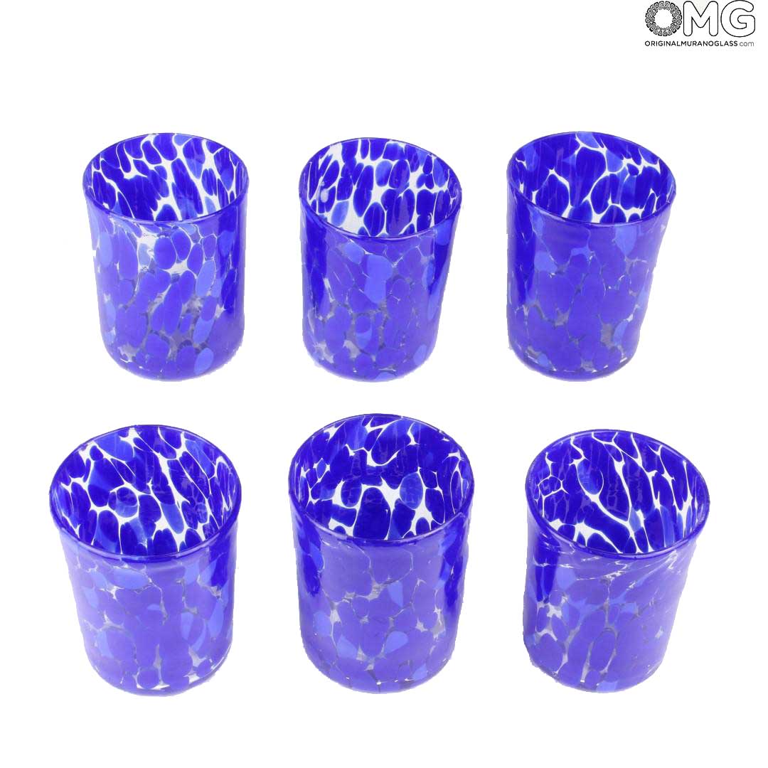 Set Of 6 Drinking Glasses Blue Limoncello Original Murano Glass Click here to see more glass painting. set of 6 drinking glasses blue limoncello original murano glass