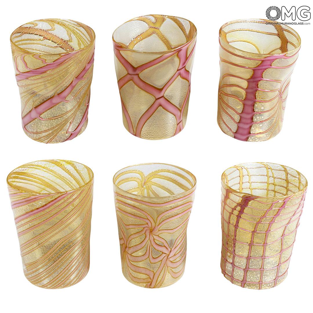 Drinking Glasses Tumblers Murano Sets: Set of 6 Drinking glasses -  Pescheria - Original Murano Glass OMG