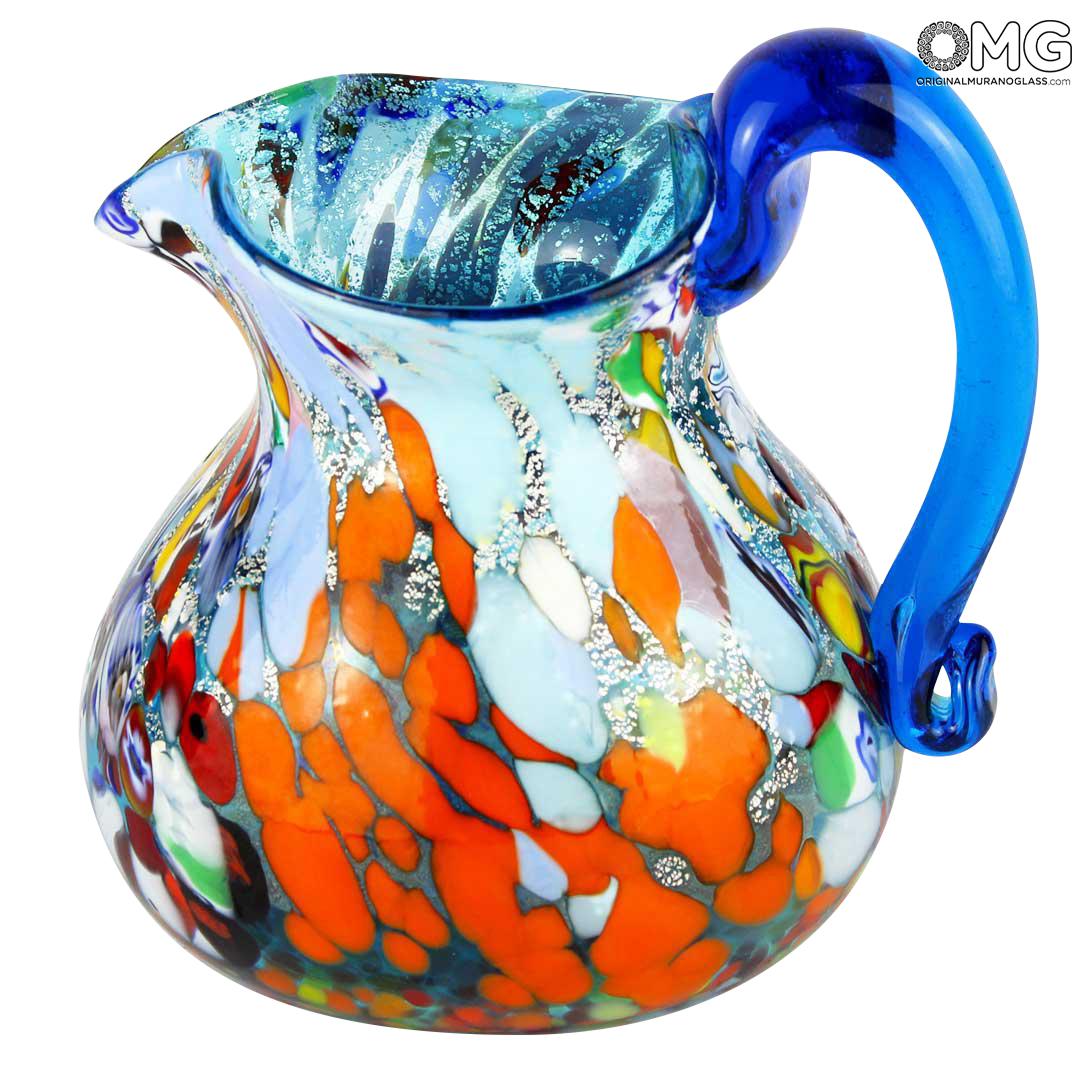 Pitcher Glass Mix Colors Glass Murano