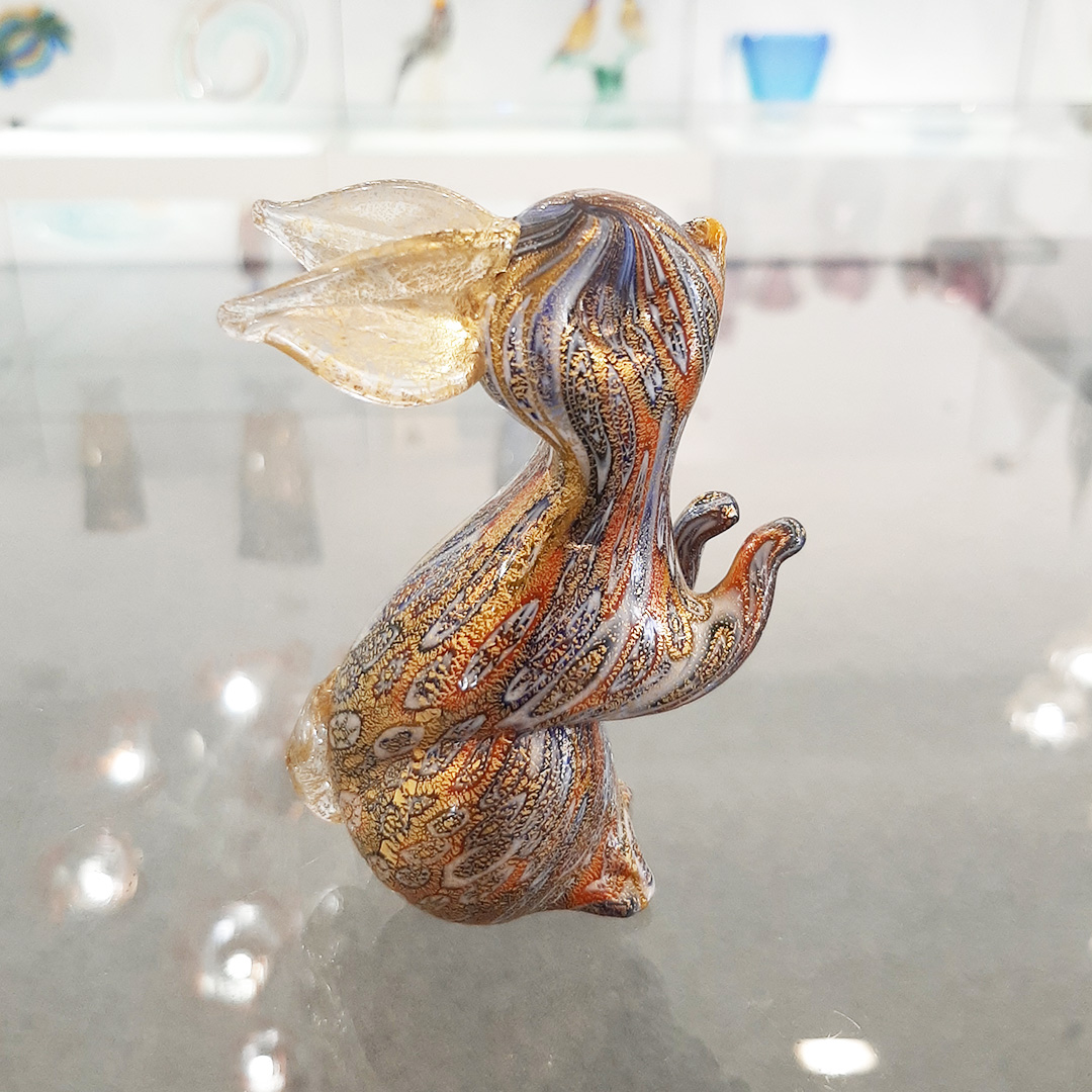 Sculptures & Figurines - Objects of Art glass - Various Collections: Rabbit  Figurine in Murrine Millefiori Gold - Animals - Original Murano glass OMG