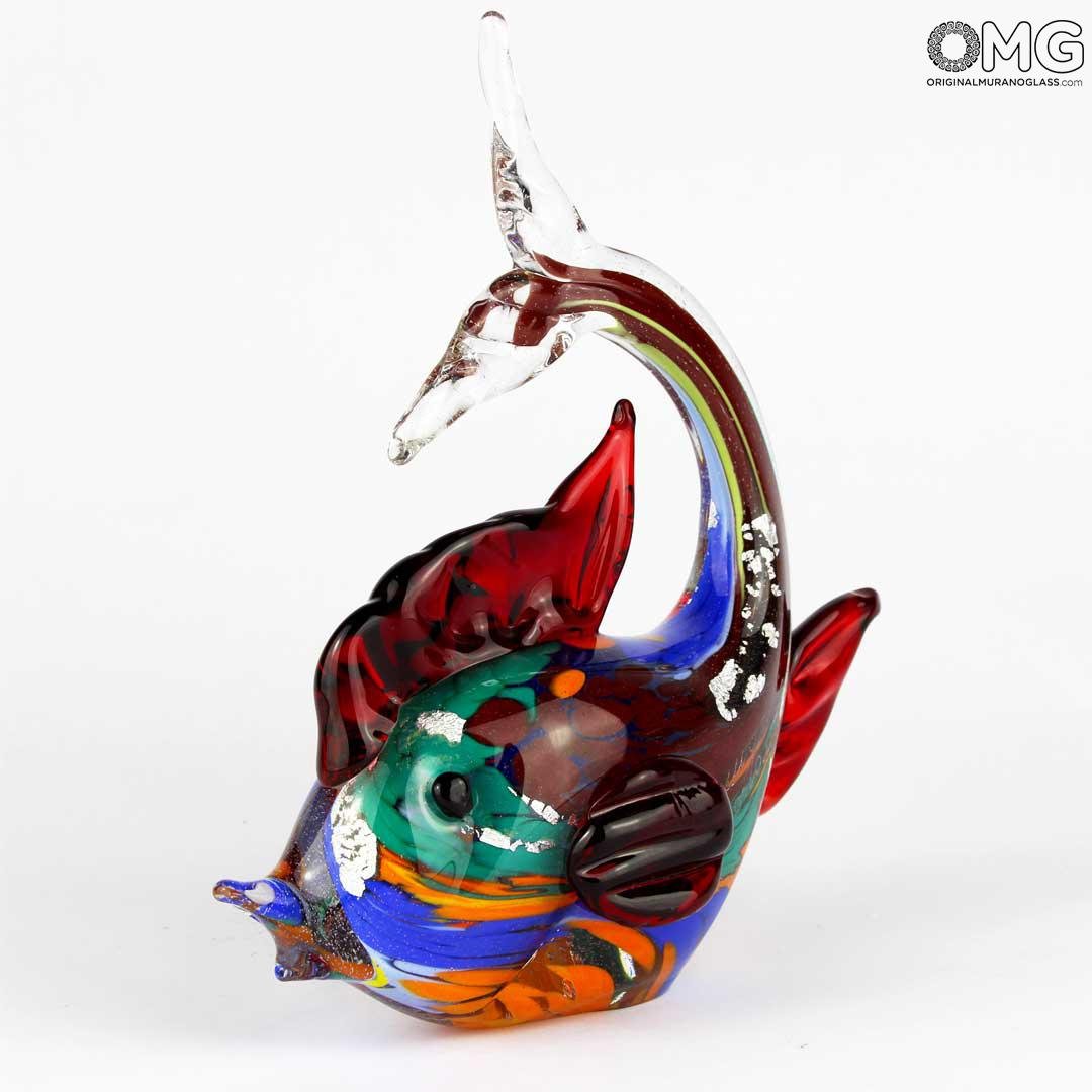 クジラファンタジー 本物のシルバー付き オリジナルのムラーノガラスomg クジラファンタジー 本物のシルバー付き オリジナルのムラーノガラスomg