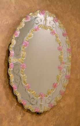 Ninfea rosa - Espejo veneciano