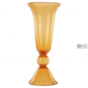 Vase Kunstglas Bernstein Drei - Original Murano Glas OMG Vase Kunstglas Bernstein Drei - Original Murano Glas OMG