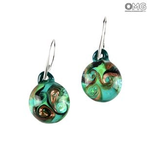 Earrings submerged - Green - Original Murano Glass OMG