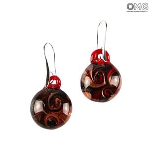 Earrings submerged - With Avventurina - Original Murano Glass OMG