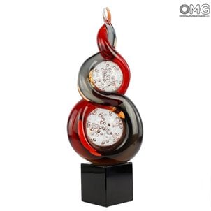 Abstract_original_murano_glass_submerged_red_black_colors_sculpture_1