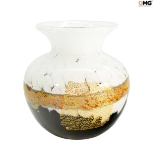 Adriático - Jarra preta e dourada - Vidro de Murano Original OMG