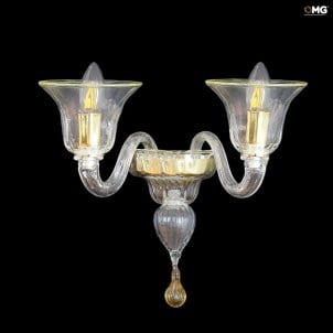 LAMPADA A MURO Plafoniera da soffitto parete applique tonda in vetro tipo Murano 