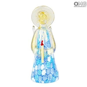 Murrina Millefiori Angel - Azul claro - Cristal de Murano original OMG