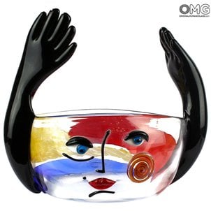 Animated Bowl Centerpiece-Cubism-Original Murano Glass