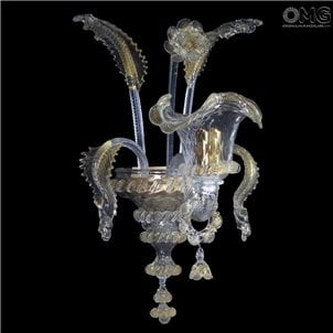 Бра бра Elegante - золото 24 карат - муранское стекло - 1 лампа