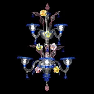applique_multicolor_flowers__3+2_gold_castle_original_murano_glass