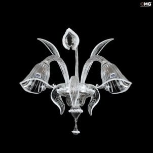 ウォールランプカラクリスタルホワイト-アップリケ-オリジナルムラーノガラス