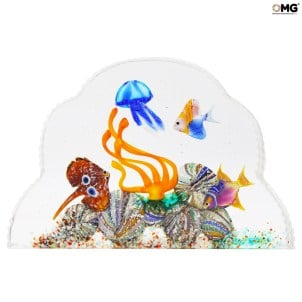 نحت حوض السمك باتوتو - مع الأسماك الاستوائية - زجاج مورانو الأصلي OMG aquarium_molato_jellyfish_original_murano_glass_omg