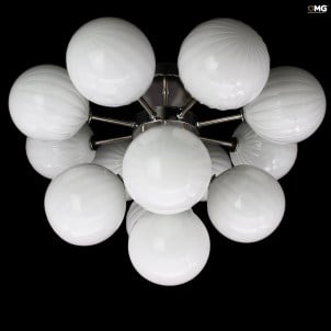 مصباح Celing - Atmosphera - لوني أبيض - زجاج مورانو الأصلي OMG