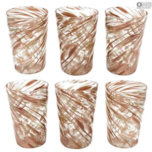Conjunto de 6 copos - Fire Furnace - Original Murano Glass OMG