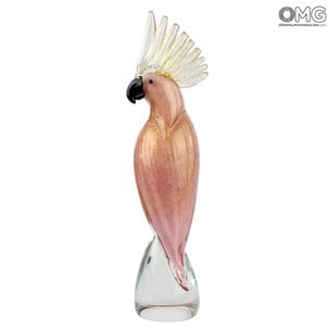 Pink Parrot - Glass Sculpture - Original Murano Glass OMG