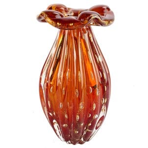 Vaso pequeno da moda dos anos 60 - Red Venetian Glass Murano OMG®