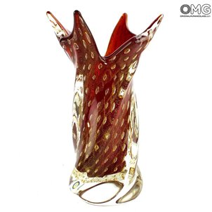 Vaso de flores da moda dos anos 60 - Red Venetian Glass Murano OMG®