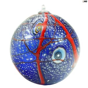 كرة الكريسماس - Blue Millefiori Fantasy - زجاج مورانو الأصلي OMG