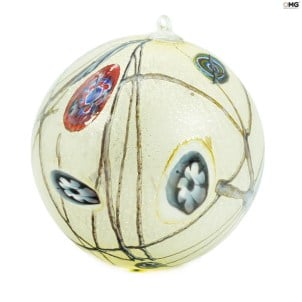 كرة الكريسماس - عاجي Millefiori Fantasy - زجاج مورانو الأصلي OMG