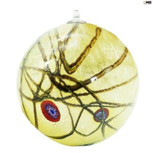 كرة الكريسماس - Ochre Millefiori Fantasy - زجاج مورانو الأصلي OMG