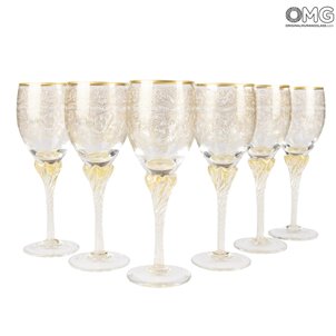 Drinking Glass Wine - 6 Pieces Set Barocco